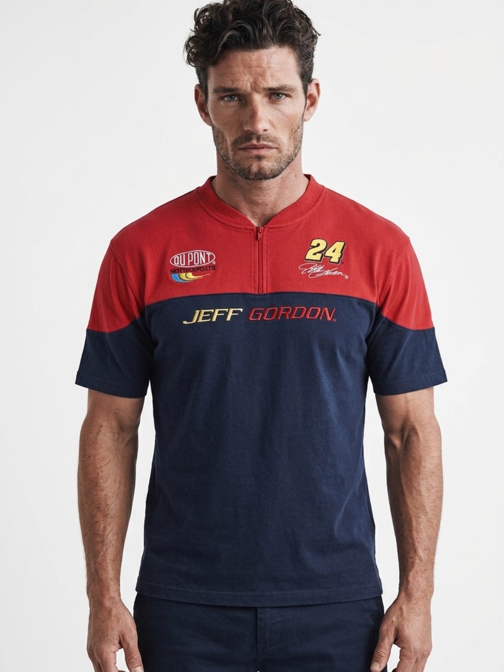 CHASE AUTHENTICS | Jeff Gordon 1/4 Zip Tee Large